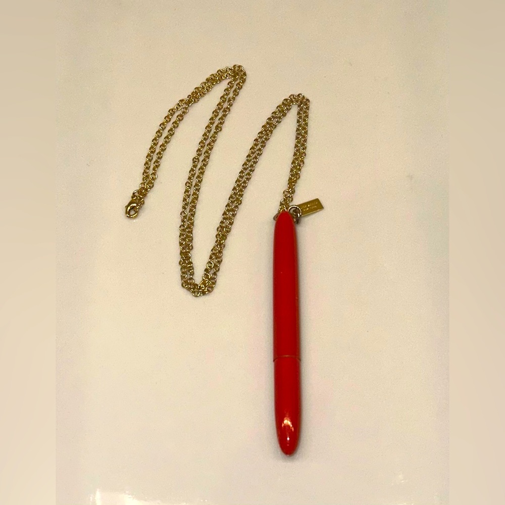 KATE SPADE Necklace - Red Pen with Gold Chain - Picture 2 of 14